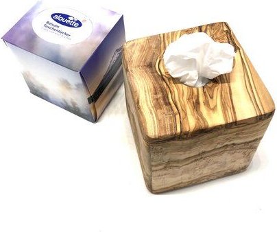 Olivenholz erleben Box für Kosmetiktücher aus Olivenholz