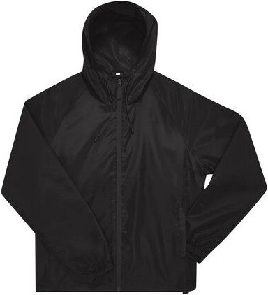 B&C BE INSPIRED Unisex Regen- und Windjacke einstellbare dreiteilige Kapuze mit zwei Fronttaschen