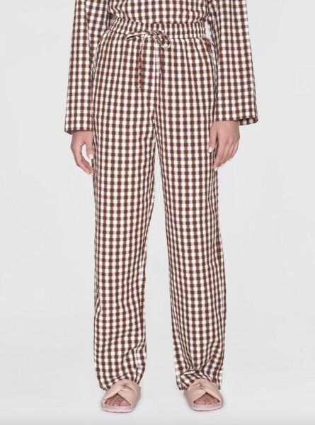 KnowledgeCotton Apparel Barrel High-Rise Seersucker Pants Chloe - aus Bio-Baumwolle