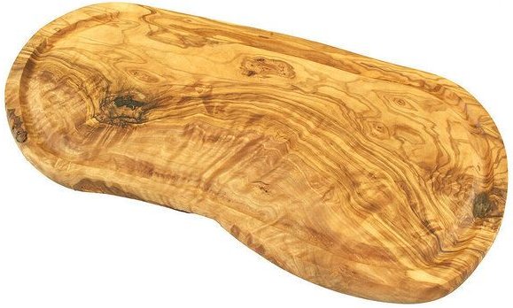 Olivenholz erleben Steakbrett-Tranchierbrett RUSTIKAL mit Saftrille & ohne Griff