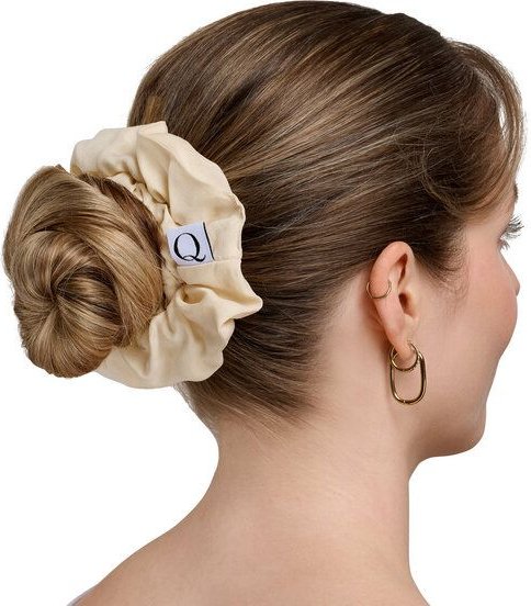 Qupro Scrunchies 2er - ultraglatt mit Cupro, innen Sprialgummi
