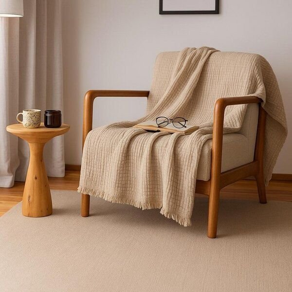 Sandiik Musselin Plaid Natural 100 × 200 cm