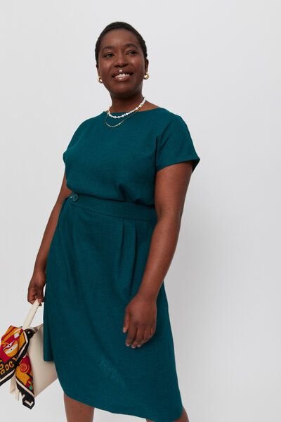 Thumbnail - AYANI Sati | Midi Sommerkleid aus ECOVERO und Leinen