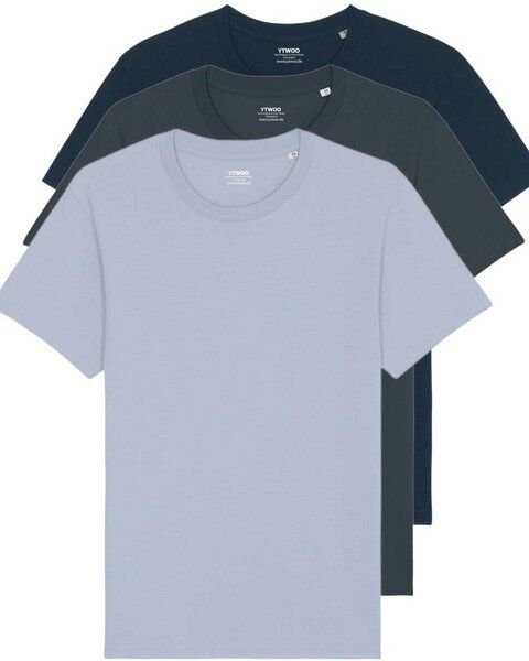 YTWOO 3er Pack Basic Unisex T-Shirt aus Bio Baumwolle | viele Farbkombinationen | Fair Trade | Nachhaltig