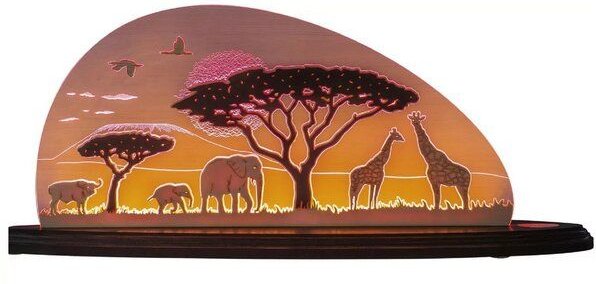 Weigla® Holzkunst Die Motivleuchte „Safari“ 3 D Effect