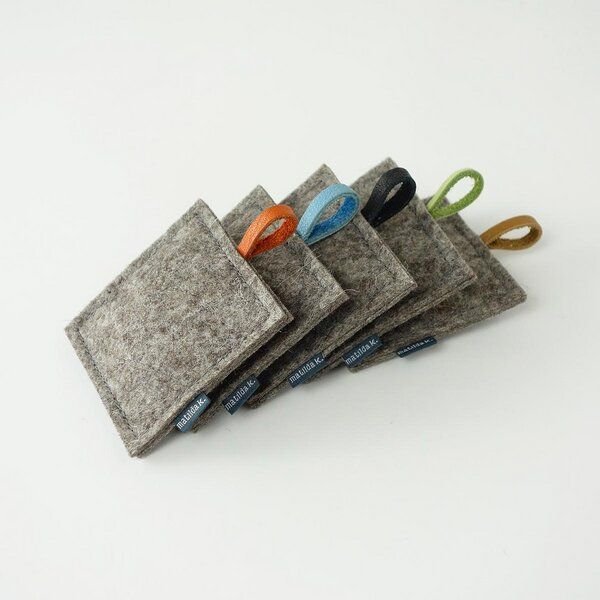 matilda k. manufaktur 5 Duftkissen aus Wollfilz und Leder mit Lavendel gefüllt 'smilla'