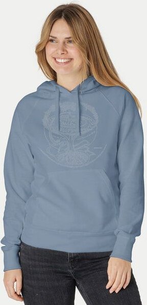 Peaces.bio - handbedruckte Biomode Bio-Damen-Kapuzensweater Weltenesche