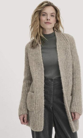 hessnatur Strick Jacke Relaxed aus Alpaka mit Bio-Baumwolle