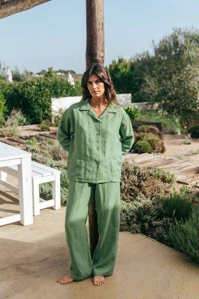Thumbnail - AmourLinen Langarm-Pyjama-Set Snooze