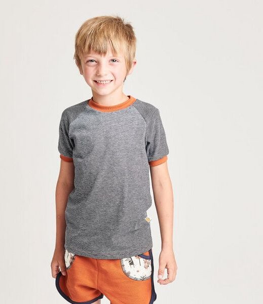 Cheeky Apple Buben Kurzarm T-Shirt aus Bio-Baumwolle "Ringeljersey"