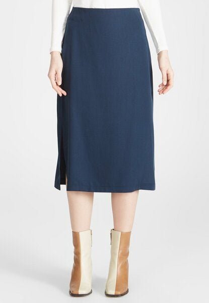 Givn Berlin Midirock VALENTINA aus TENCEL REFIBRA Lyocell - Midnight Blue (Refibra)