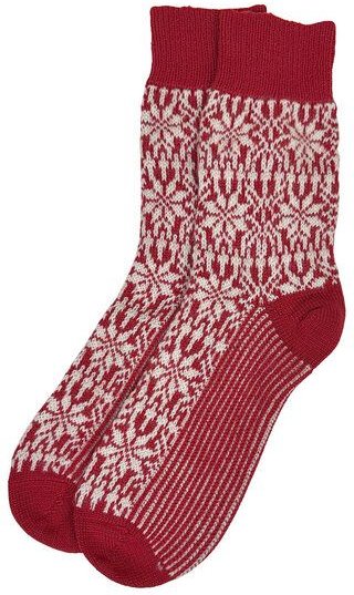 Thumbnail - Hirsch Natur Erwachsene Norweger Sternenmuster Socke kbT Wolle