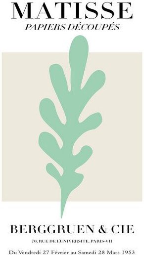 Photocircle Poster / Leinwandbild - Matisse - Papiers Découpés, grün und beige