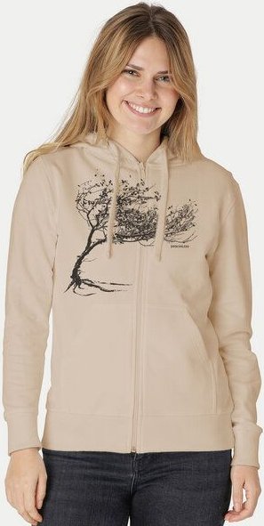 Peaces.bio - handbedruckte Biomode Bio Damen-Zip-Hoodie Windy Tree
