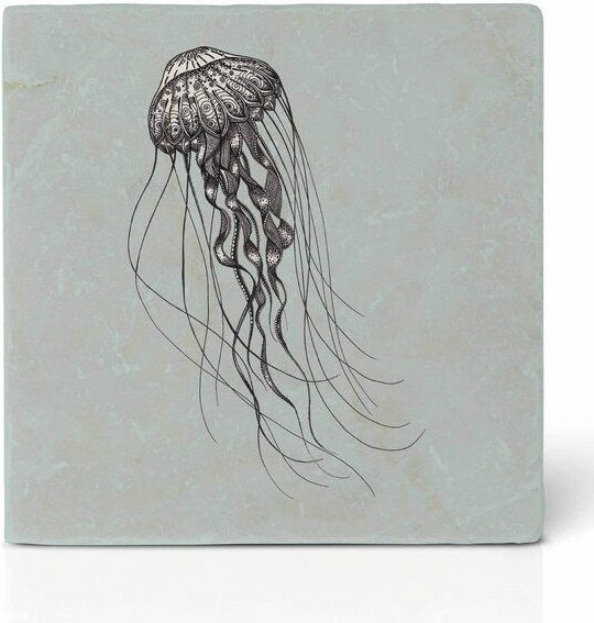 Fliesenuntersetzer »Tiefseequalle« von LIGARTI | Design Untersetzer | Natursteinfliese