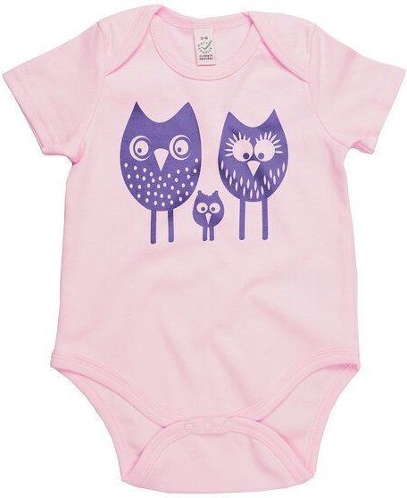 HANDGEDRUCKT "drei Eulen" Baby Body