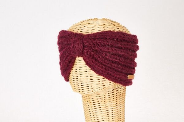 short'n'pietz Schurwollstirnband in Rippstrick mit Knoten, handgestrickt