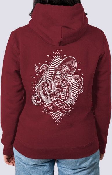 vis wear Unisex Captain Oktopus Premium Hoodie aus Bio-Baumwolle