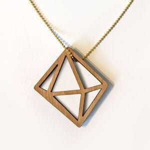 all the things we like Kette mit Holzanhänger Kristall