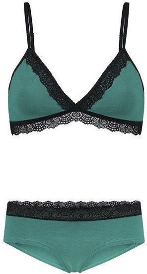 Frija Omina Set: Bio BH + Hipster Spitze dunkel