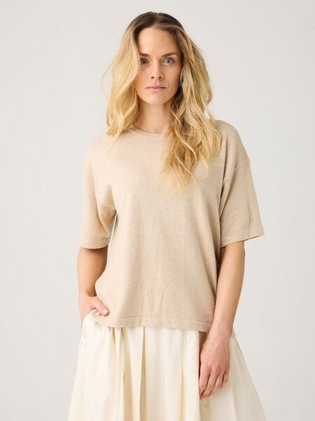 KnowledgeCotton Apparel Gestricktes lockeres T-Shirt mit Kaschmir