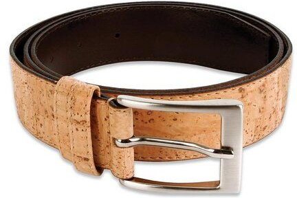 Kork-Deko Korkgürtel | Vegan | Mit silberner Schnalle - beige - Größen 90 - 115