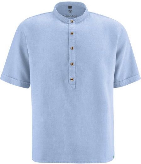 HempAge Stehkragen Schlupfhemd Hanf/Biobaumwolle