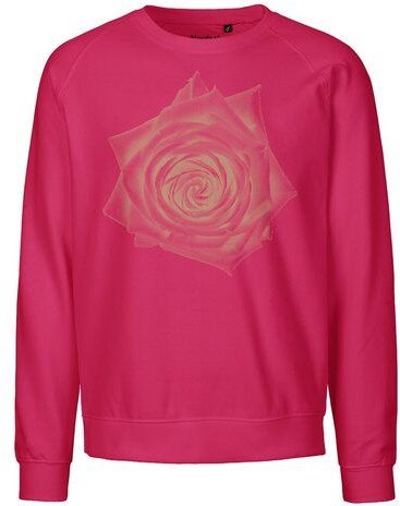 Peaces.bio - handbedruckte Biomode Bio Damen Sweatshirt Loose Fit Rose