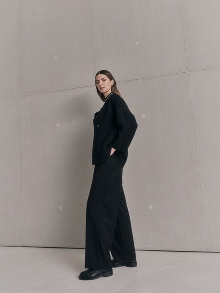 LANIUS Hose mit Bundfalte aus Bio-Schurwolle