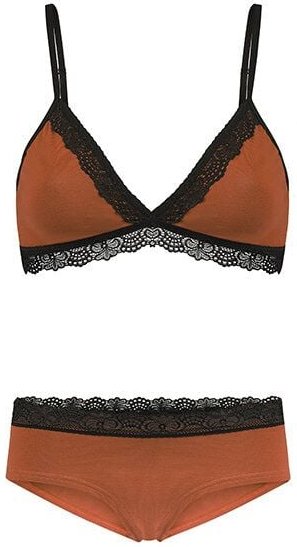 Frija Omina Set: Bio BH + Hipster Spitze dunkel