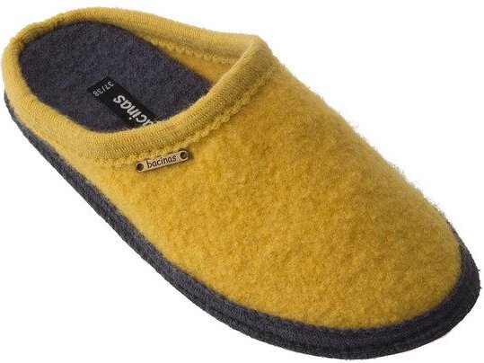 Bacinas Hausschuh Pantoffeln mit schwarzer Sohle aus 100% Wolle