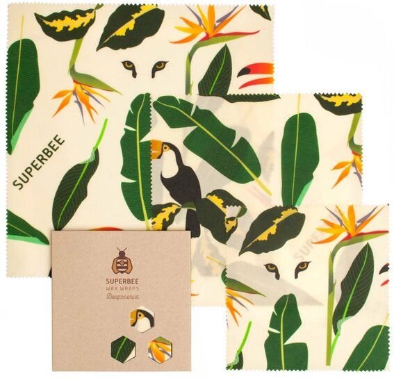 SuperBee Bienenwachstücher Beeginner-Set - die nachhaltige Alternative zu Plastik - verschiedene Designs