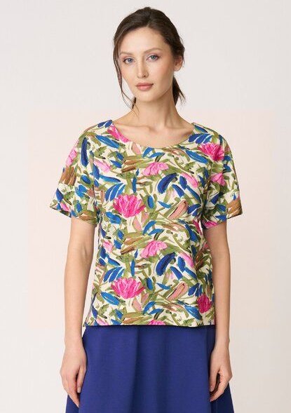 Thumbnail - LANA Organic Blumenshirt aus Bio Baumwolle, Modell Sarah