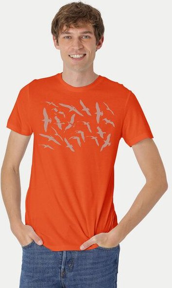 Peaces.bio - handbedruckte Biomode Fit T-Shirt Möwen Herren