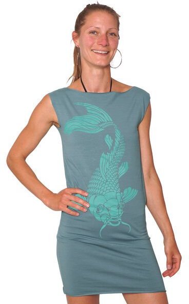 HANDGEDRUCKT "Koi03" Bio-Kleidchen