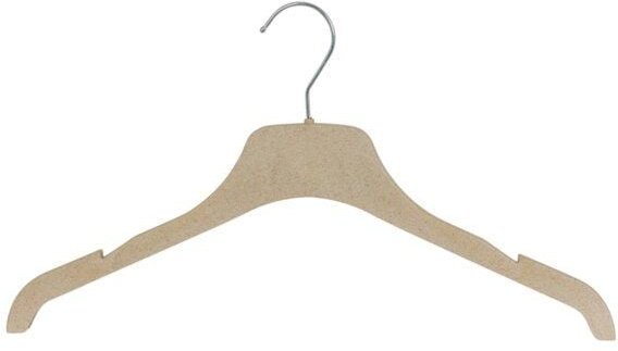 MAWA Nachhaltiger Oberteilbügel C-Cycle aus Naturfasern - Set aus 5 Bügeln