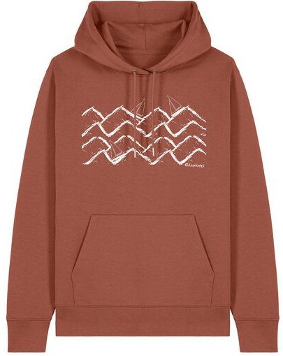 ilovemixtapes Nachhaltiger Bio Hoodie „Boats & Waves“ – Fairer Unisex Kapuzenpullover aus Bio-Baumwolle
