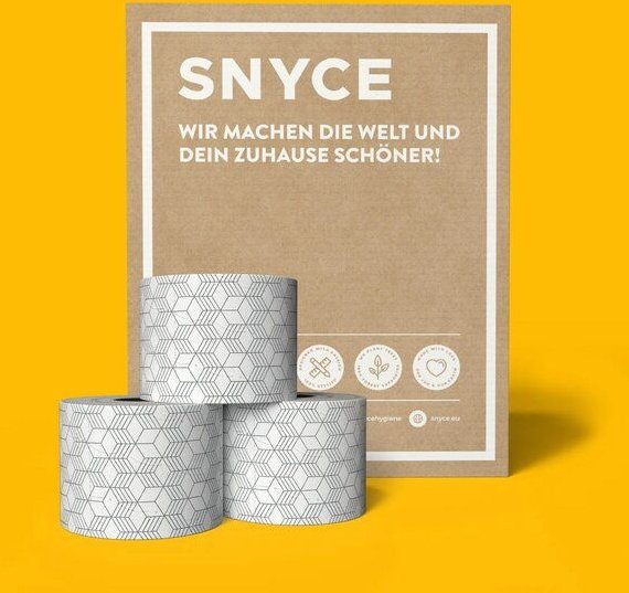 SNYCE Toilettenpapier Design Nice Cube - 100% Recycling - 300 Blatt pro Rolle