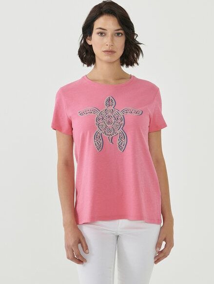 ORGANICATION T-Shirt aus Bio-Baumwolle mit Schildkröten-Print