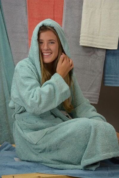 A&R Textile Bademantel Morgenmantel Frottee Bio Baumwolle Robezz® Wellness Spa Fällt sehr groß aus