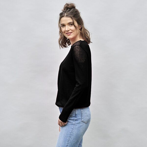 Kokon Zwo Pullover mit transparenter Strickstruktur 55% Leinen, 45% Baumwolle (kbA)