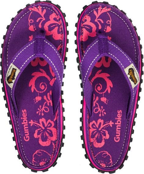 GUMBIES Purple Hibiscus – Vegane Badesandalen für Damen