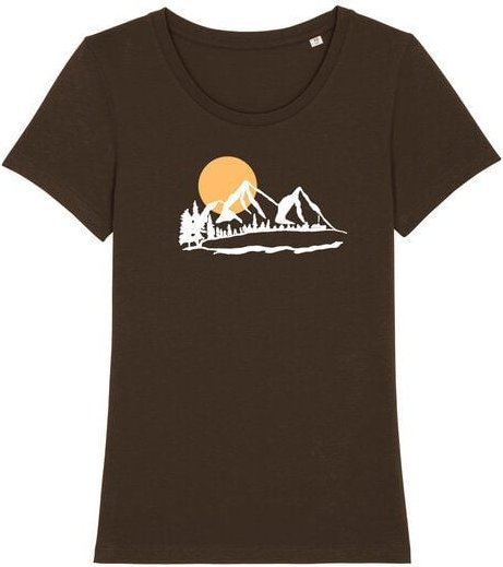 Spangeltangel T-Shirt "Bergluft", Berge, Siebdruck, für Frauen, Berglandschaft, bedruckt, Biobaumwolle