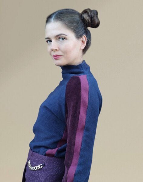 körber mode Rollkragenpullover Turtle Neck Bio Fleece kuschlig warm im Materialmix