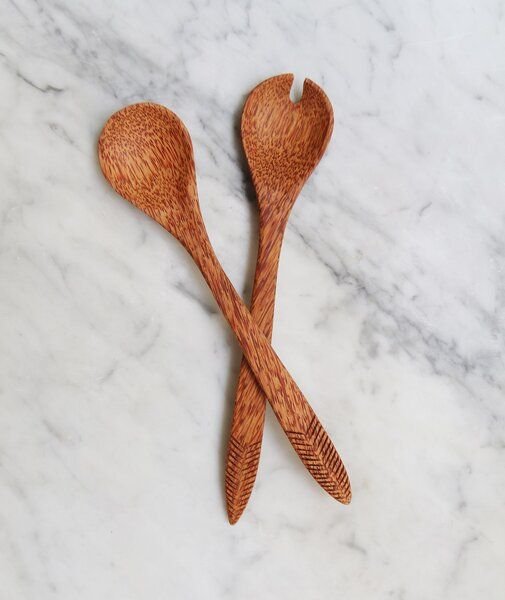 Balu Bowls Salatbesteck aus Kokosholz