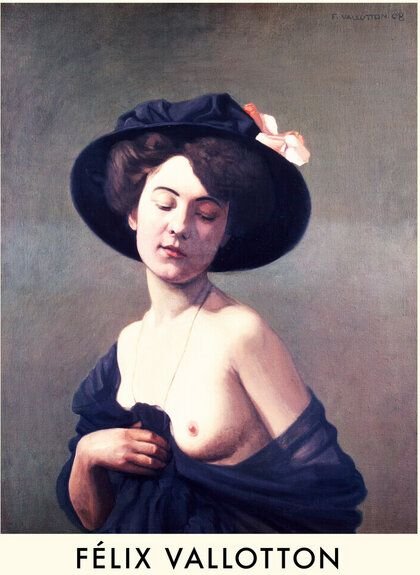 Photocircle Poster / Leinwandbild - Felix Vallotton: Frau mit schwarzem Hut