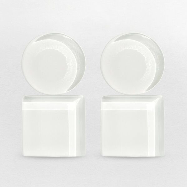 ALEXASCHA Geometrische Clip Ohrringe aus Glas | Bauhaus Design | 16 Farbkombinationen