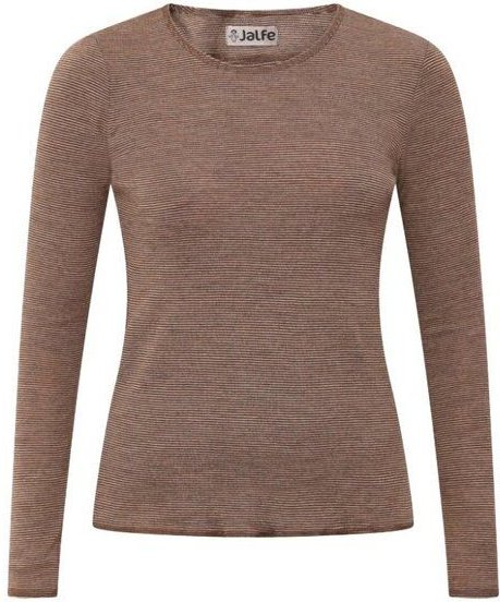 Jalfe Longsleeve Wolle fein geringelt melange