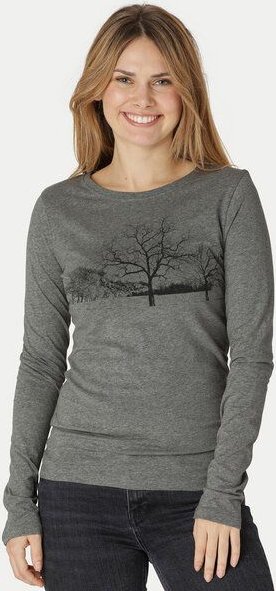Thumbnail - Peaces.bio - handbedruckte Biomode Damen Langarmshirt Landscape