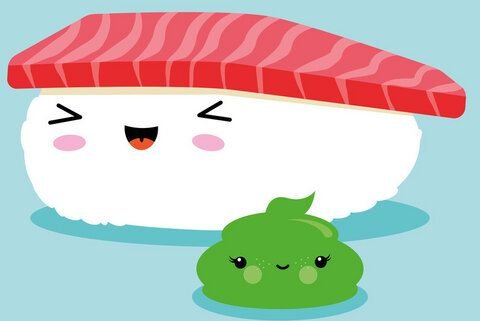 Photocircle Poster / Leinwandbild - Beste Freunde Kawaii Sushi Nigiri